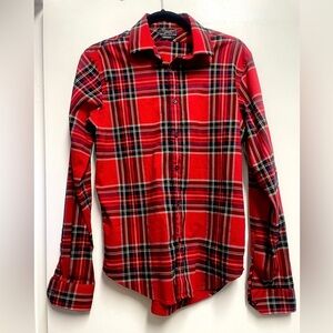 Zara men’s button down plaid longsleeve shirt Medium (M) super slim fit